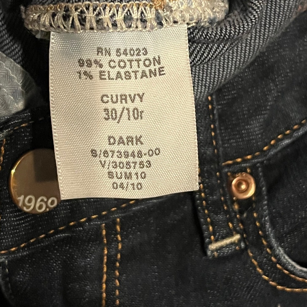 Gap 1969 Curvy Flare Jeans Womens 30/10r Dark Wash Indigo Denim Blue Pants - Picture 4 of 4